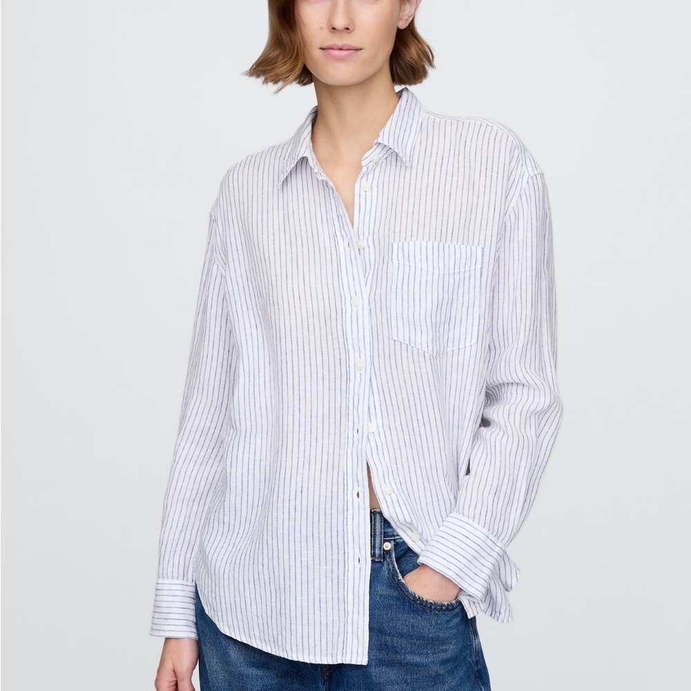 Gap Striped Linen Button-up